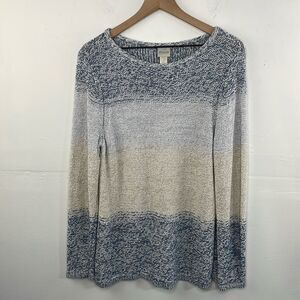 CHICO’s Space-Dye Jewel Pullover Sweater size 3 or Large boho Beach knit